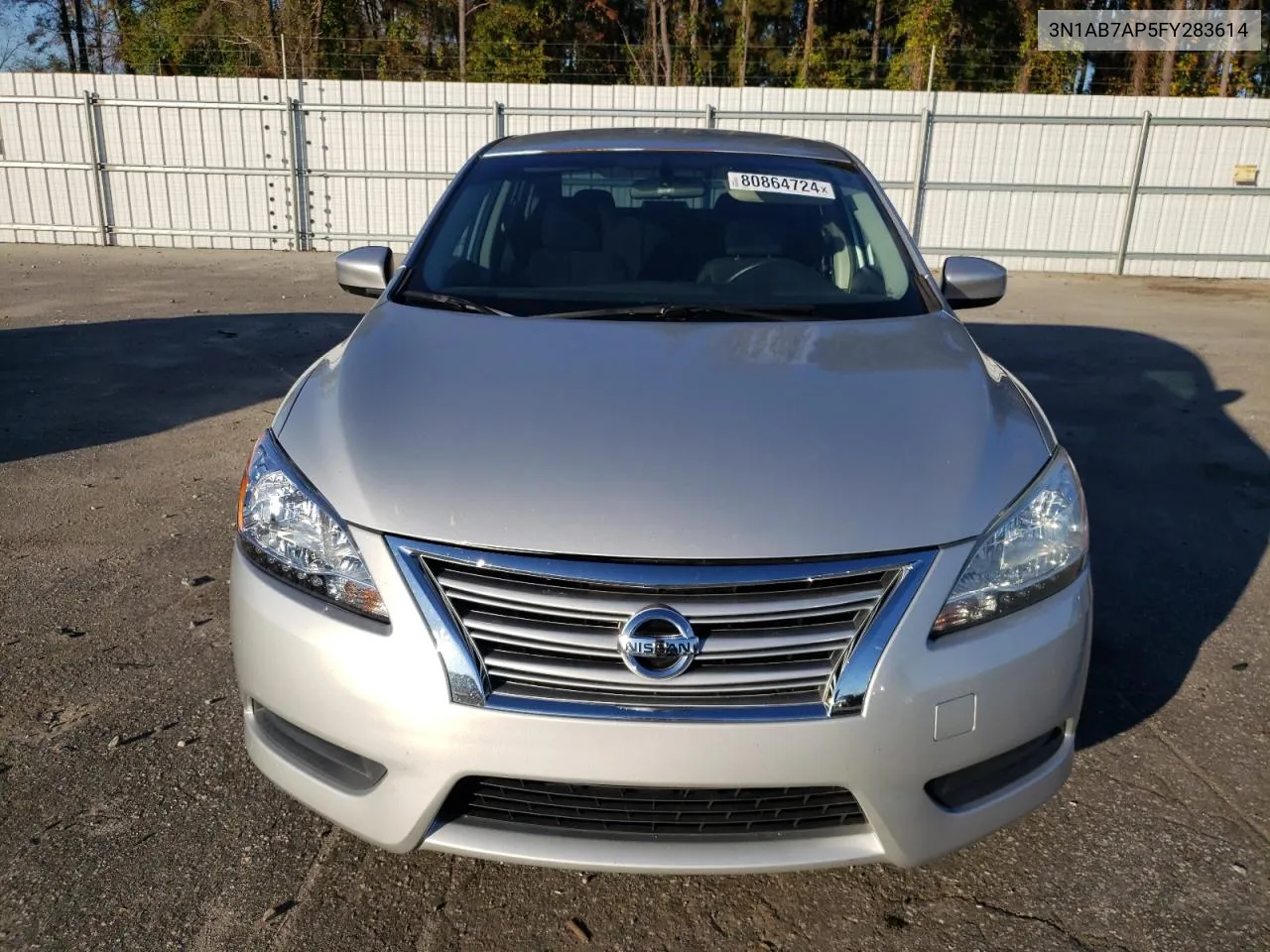 2015 Nissan Sentra S VIN: 3N1AB7AP5FY283614 Lot: 80864724