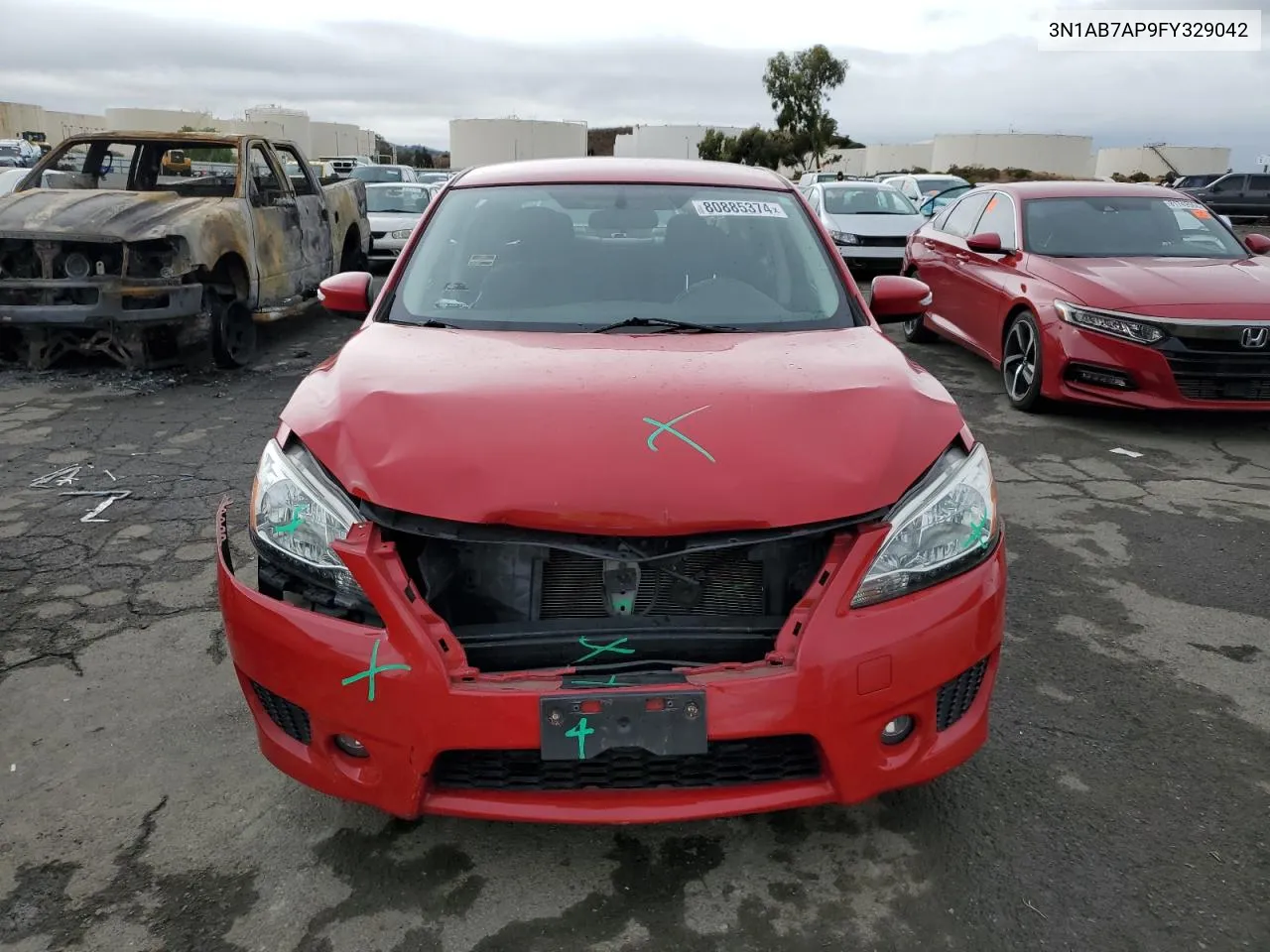 2015 Nissan Sentra S VIN: 3N1AB7AP9FY329042 Lot: 80885374