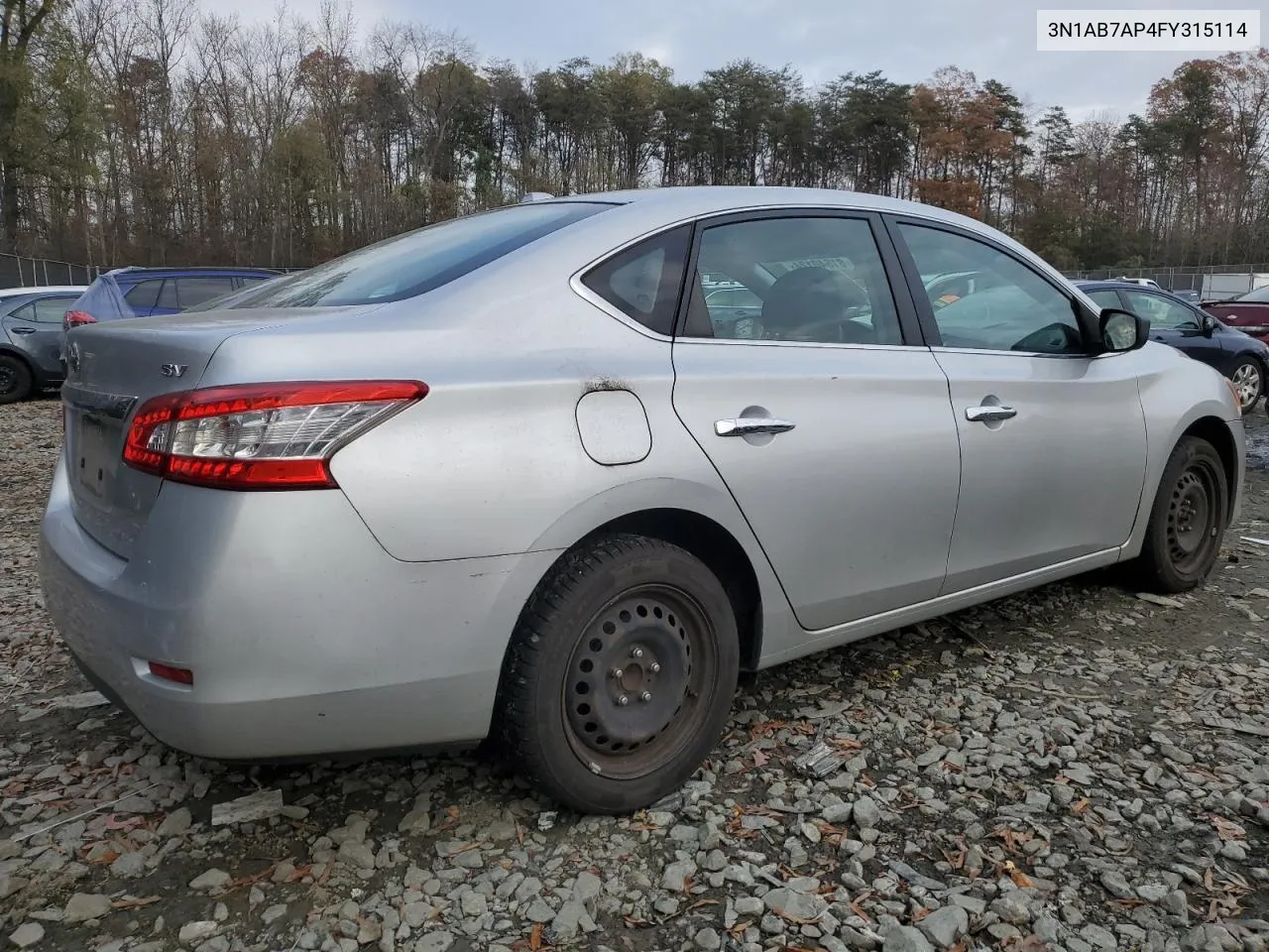 2015 Nissan Sentra S VIN: 3N1AB7AP4FY315114 Lot: 81640124