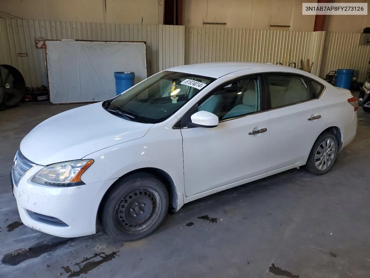 2015 Nissan Sentra S VIN: 3N1AB7AP8FY273126 Lot: 81924014