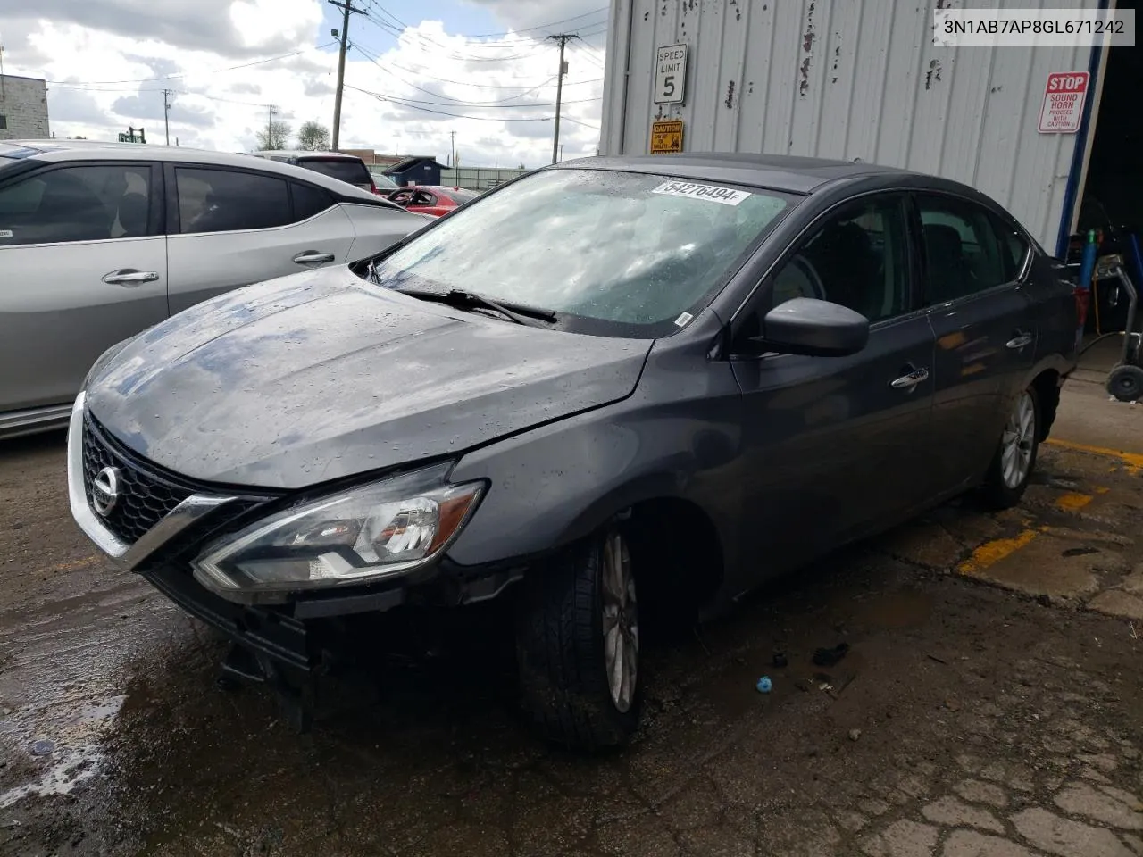 2016 Nissan Sentra S VIN: 3N1AB7AP8GL671242 Lot: 54276494