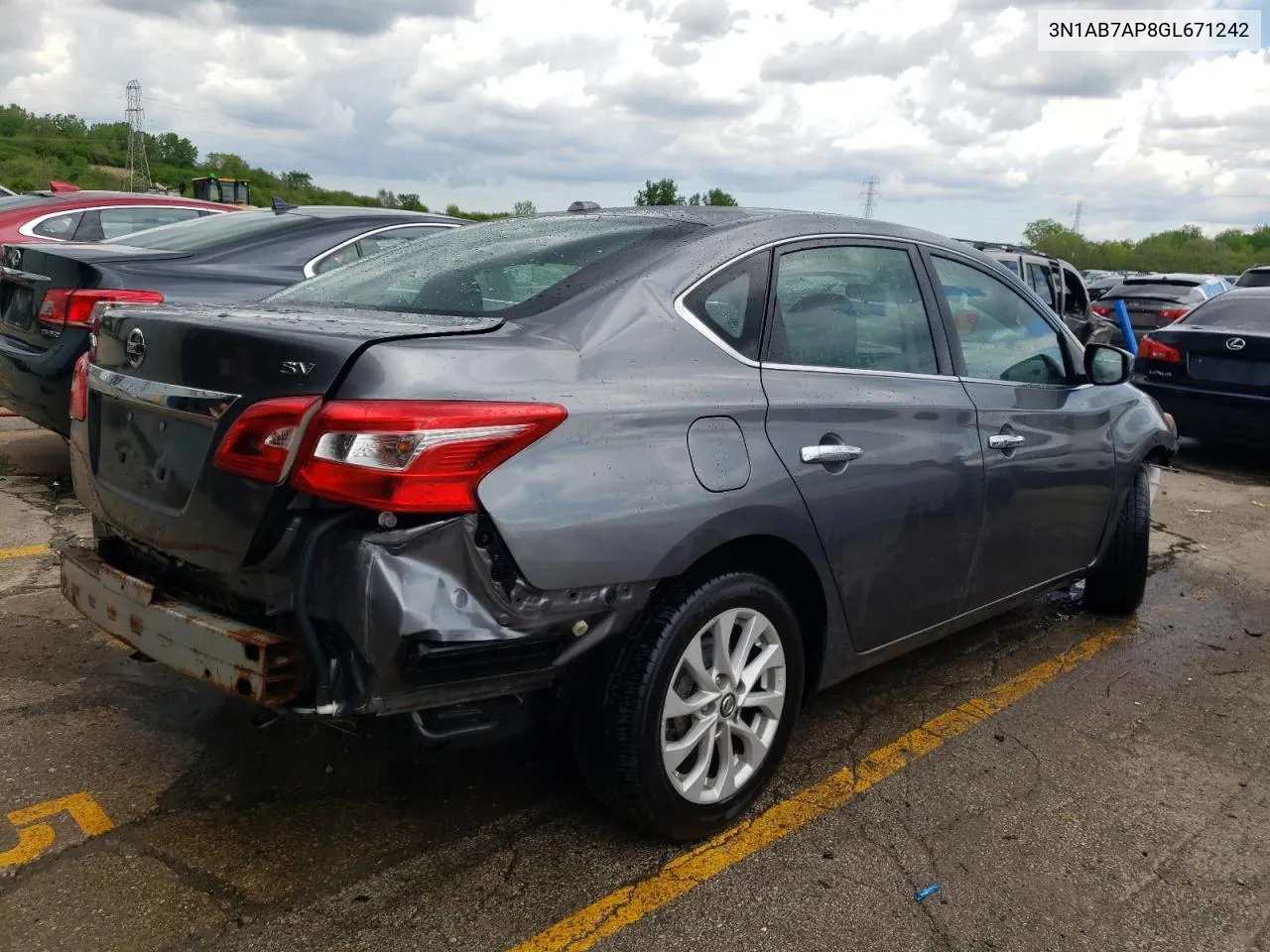 3N1AB7AP8GL671242 2016 Nissan Sentra S