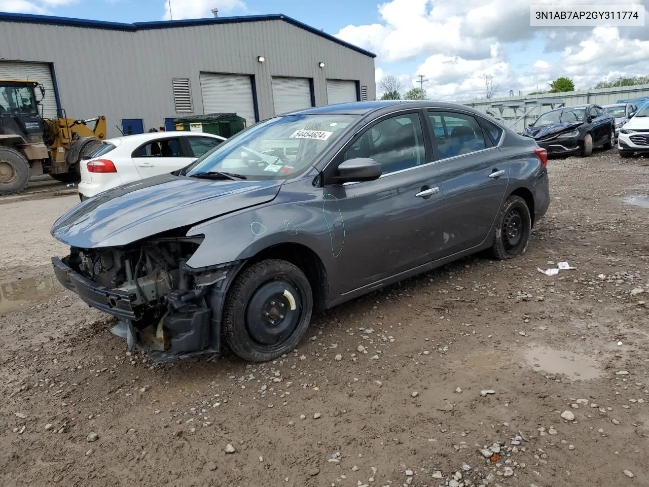 2016 Nissan Sentra S VIN: 3N1AB7AP2GY311774 Lot: 54454624