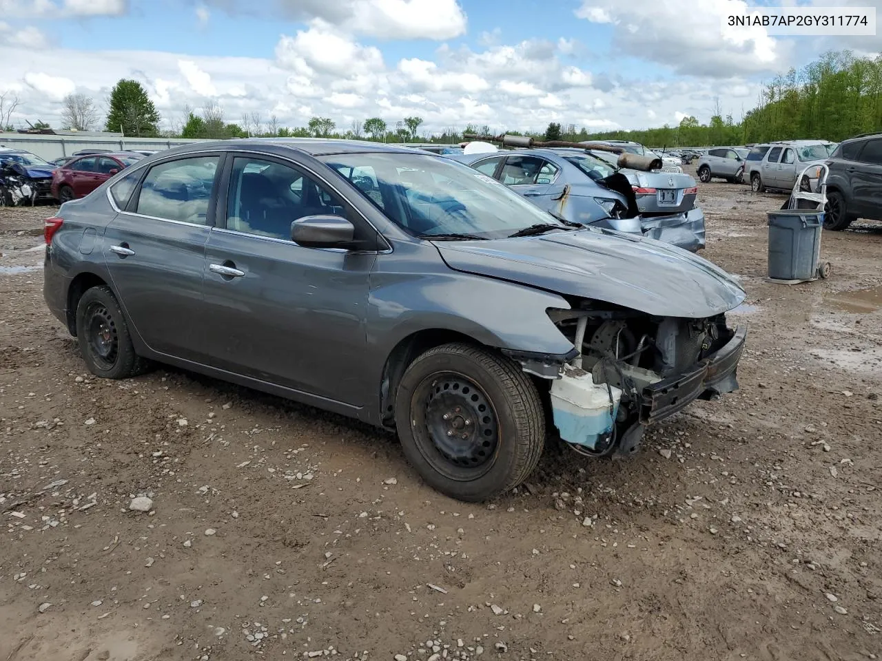 3N1AB7AP2GY311774 2016 Nissan Sentra S