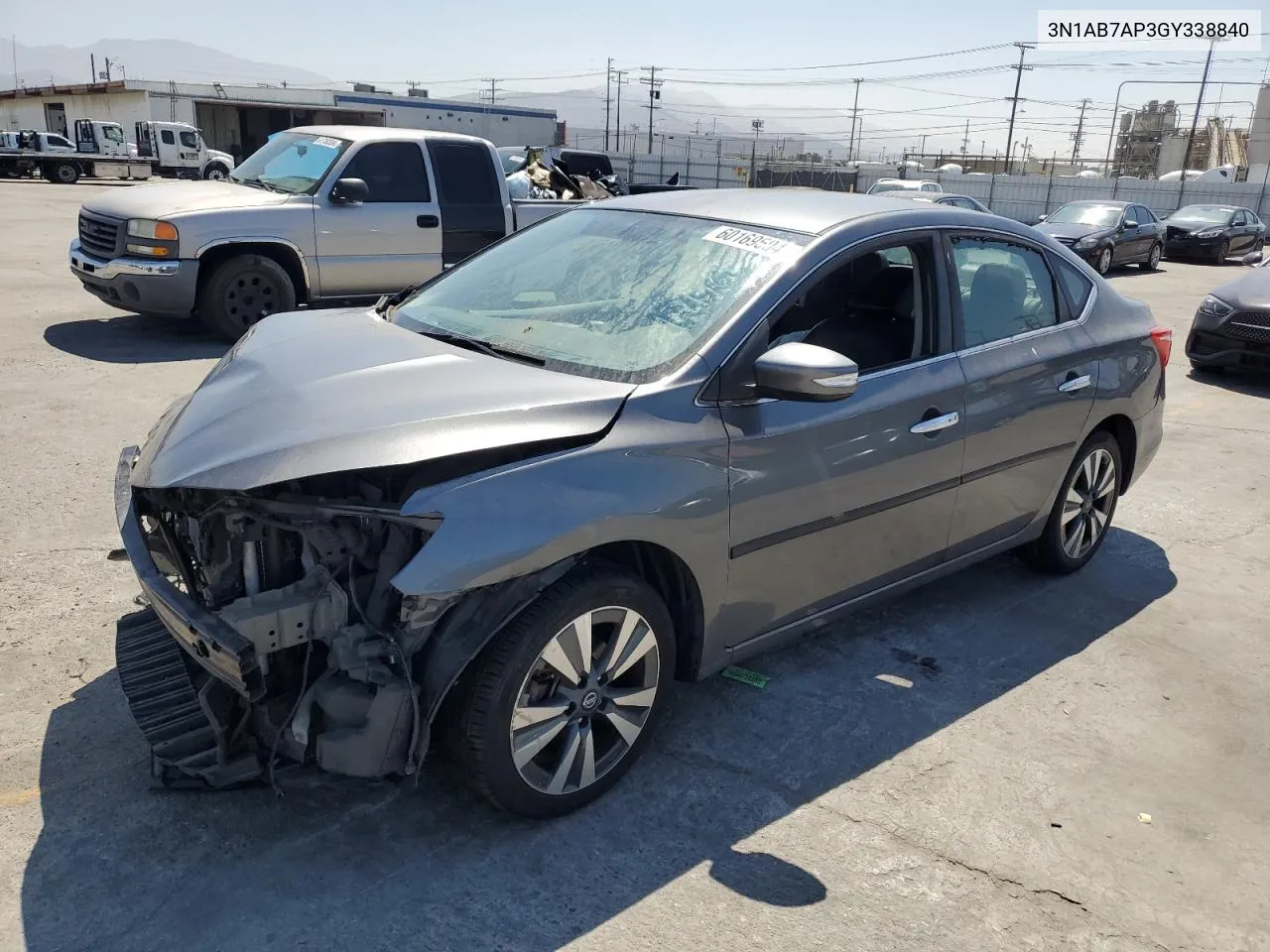 2016 Nissan Sentra S VIN: 3N1AB7AP3GY338840 Lot: 60169504