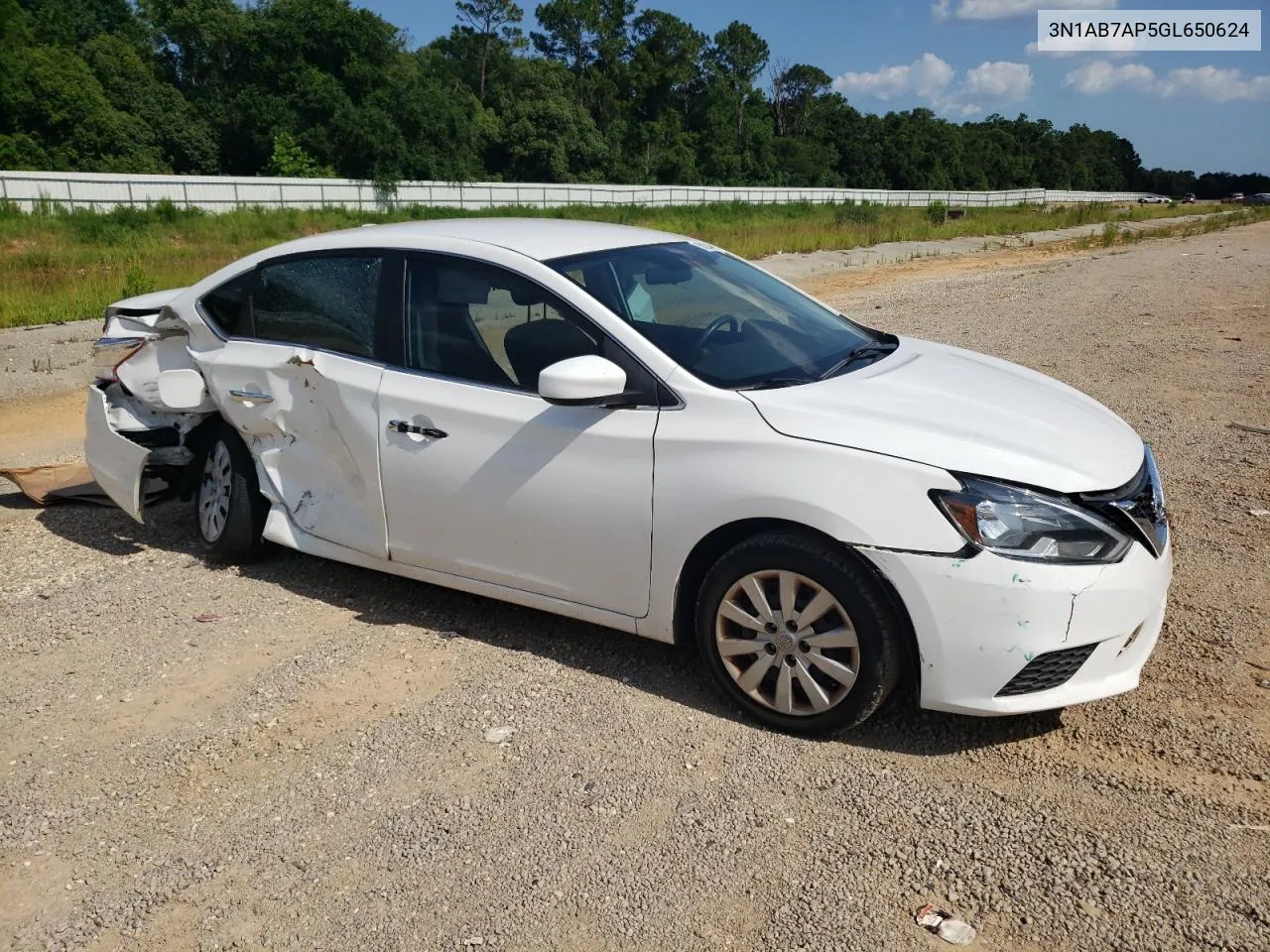 2016 Nissan Sentra S VIN: 3N1AB7AP5GL650624 Lot: 60228424