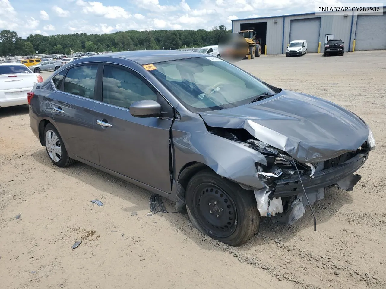 2016 Nissan Sentra S VIN: 3N1AB7AP1GY287936 Lot: 60266094