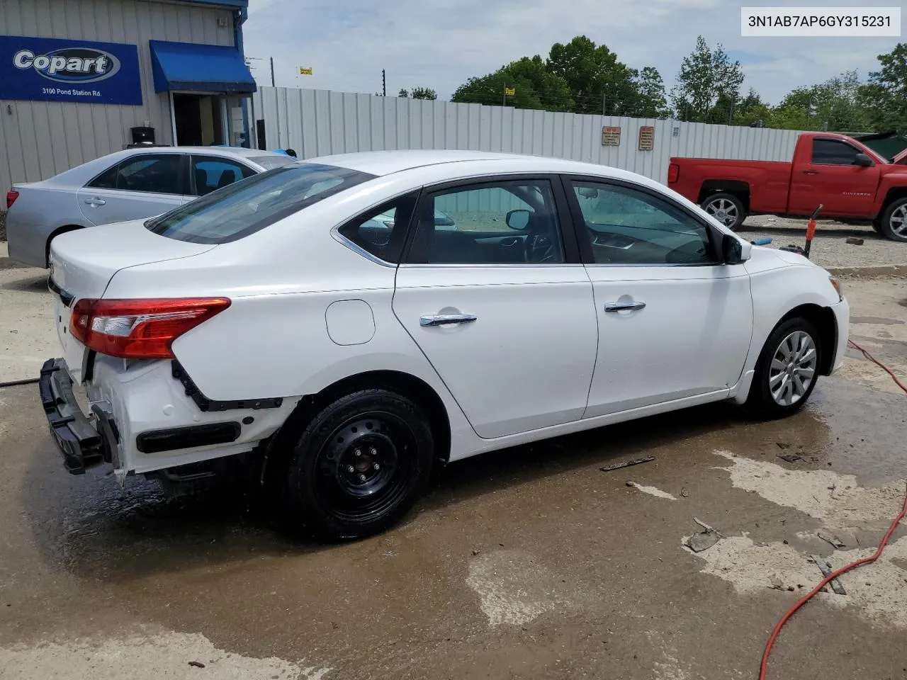 2016 Nissan Sentra S VIN: 3N1AB7AP6GY315231 Lot: 61467754