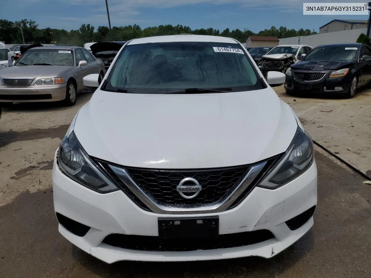 2016 Nissan Sentra S VIN: 3N1AB7AP6GY315231 Lot: 61467754