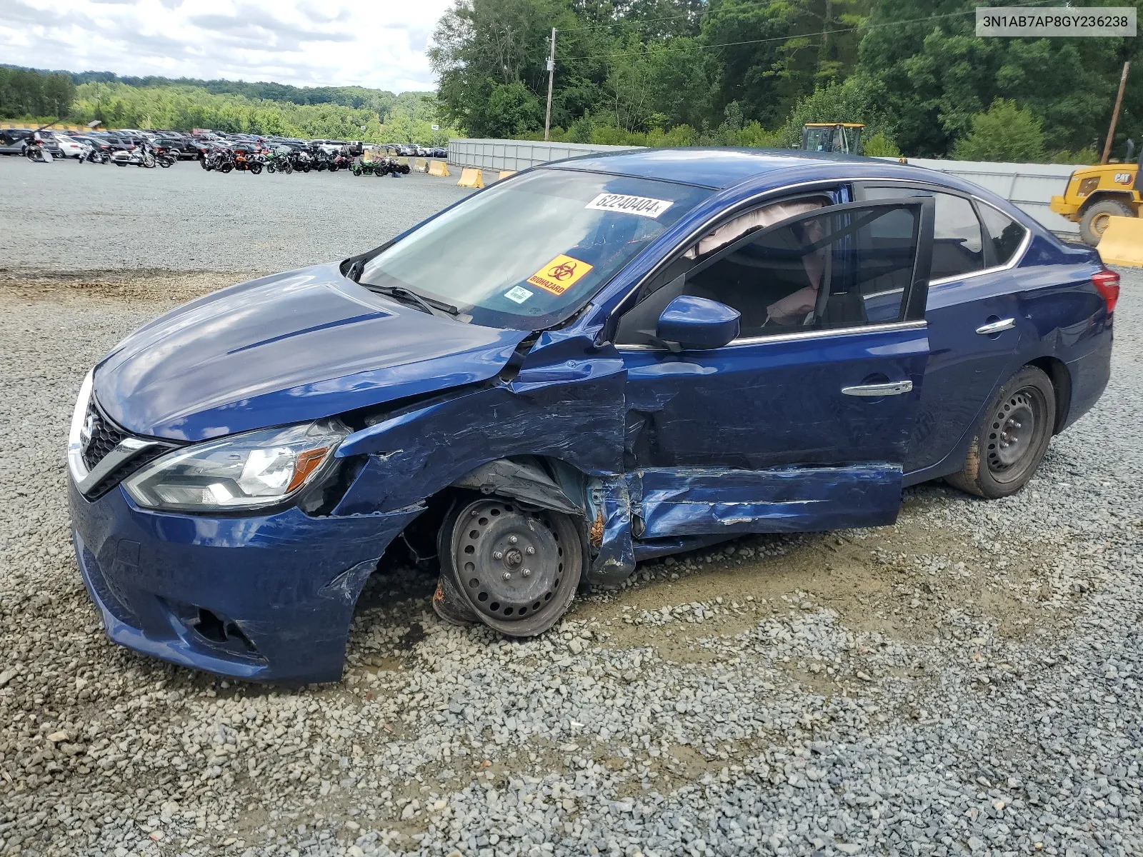 2016 Nissan Sentra S VIN: 3N1AB7AP8GY236238 Lot: 62240404