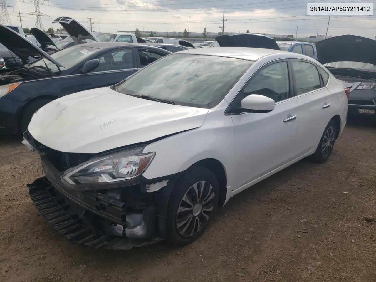 2016 Nissan Sentra S VIN: 3N1AB7AP5GY211412 Lot: 66613734