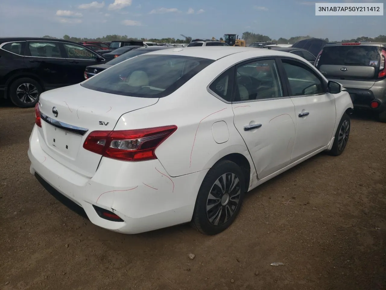 2016 Nissan Sentra S VIN: 3N1AB7AP5GY211412 Lot: 66613734