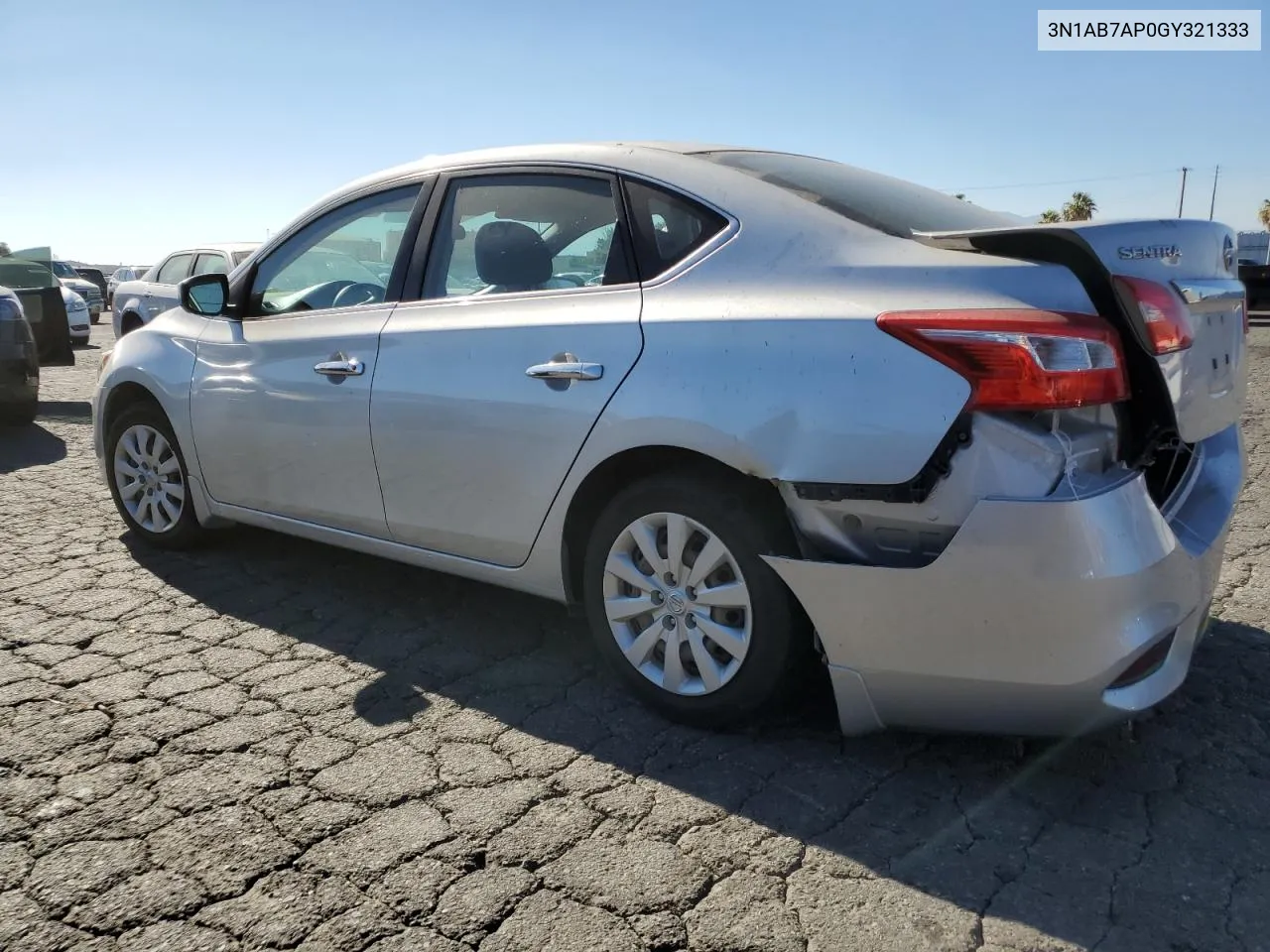 2016 Nissan Sentra S VIN: 3N1AB7AP0GY321333 Lot: 66938814