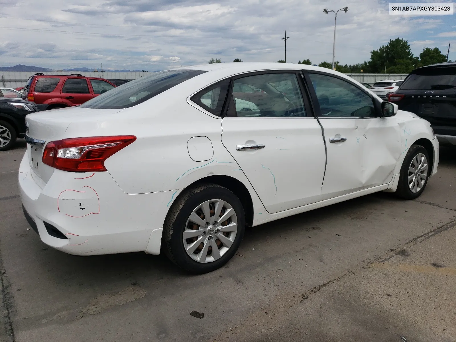 2016 Nissan Sentra S VIN: 3N1AB7APXGY303423 Lot: 68048644