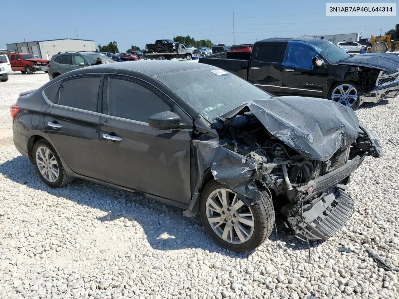 2016 Nissan Sentra S VIN: 3N1AB7AP4GL644314 Lot: 68100144