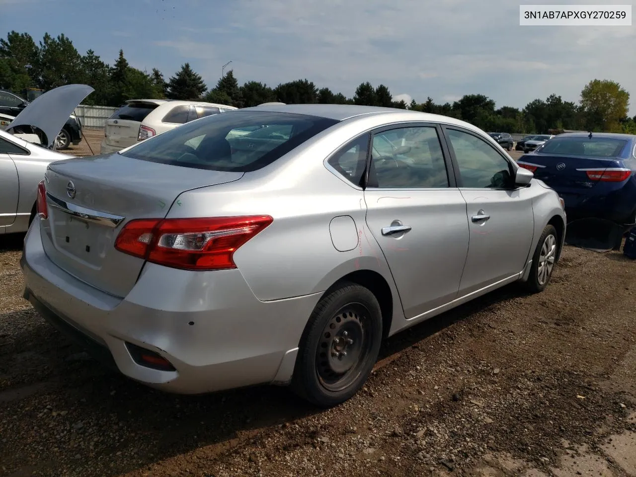 2016 Nissan Sentra S VIN: 3N1AB7APXGY270259 Lot: 68441484