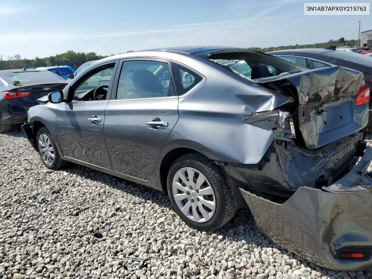 2016 Nissan Sentra S VIN: 3N1AB7APXGY215763 Lot: 68447794