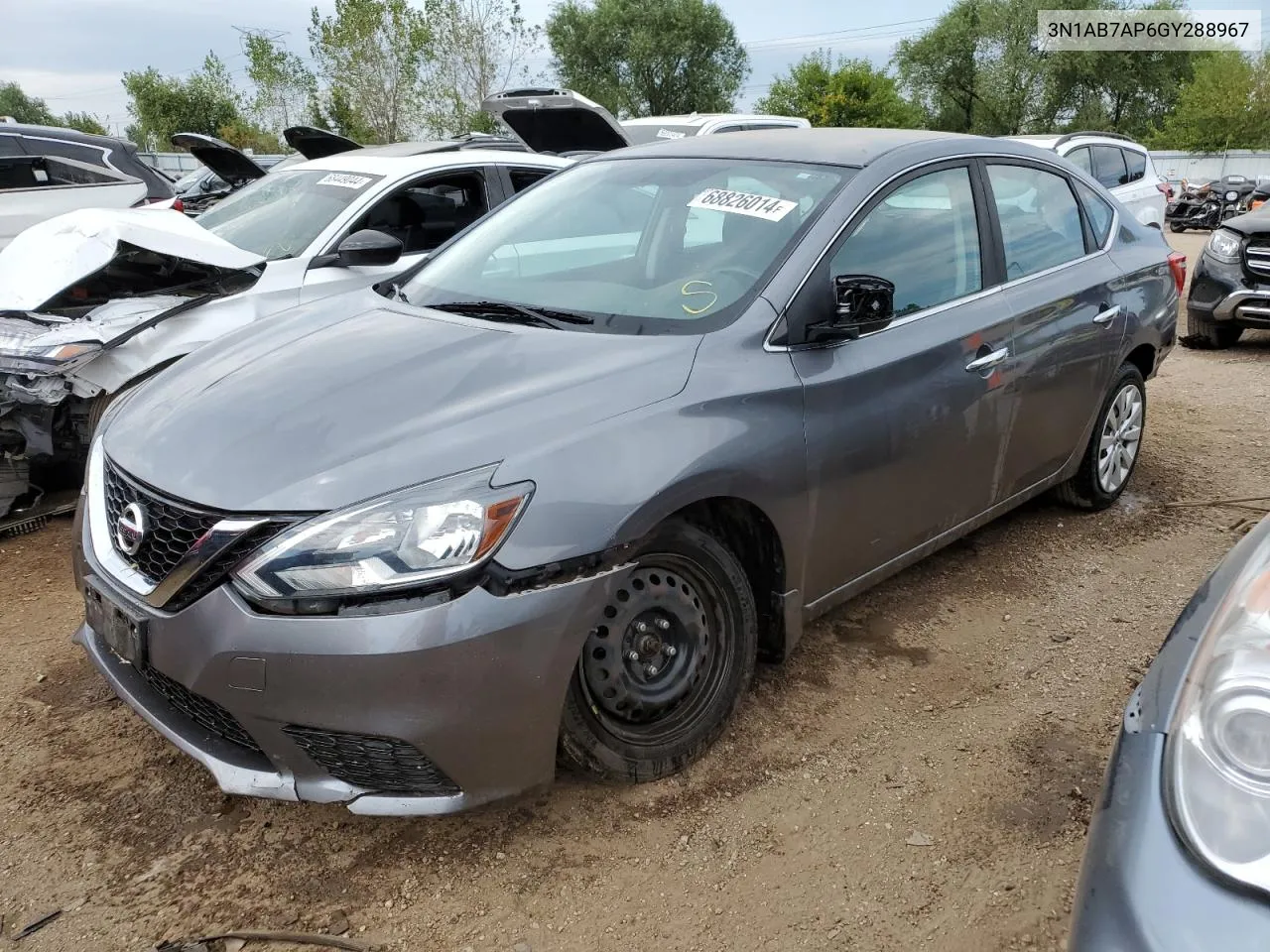 2016 Nissan Sentra S VIN: 3N1AB7AP6GY288967 Lot: 68826014