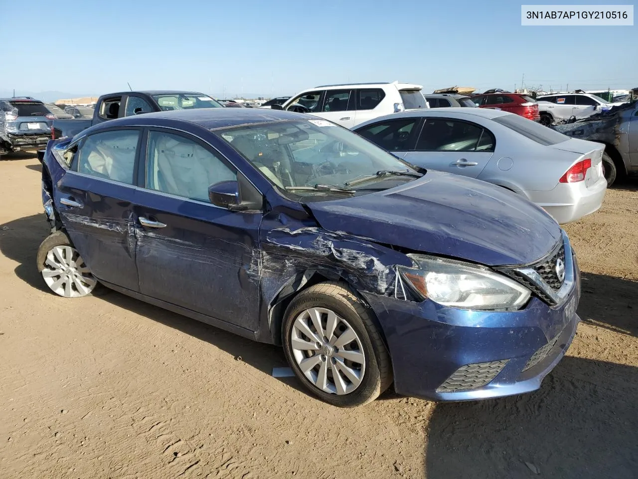 2016 Nissan Sentra S VIN: 3N1AB7AP1GY210516 Lot: 69411024