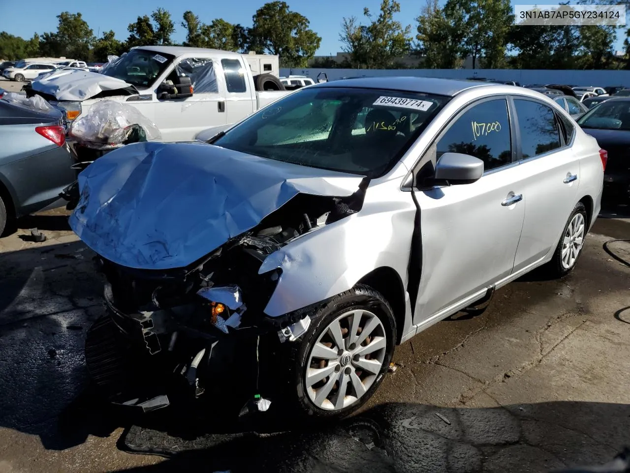 2016 Nissan Sentra S VIN: 3N1AB7AP5GY234124 Lot: 69439774