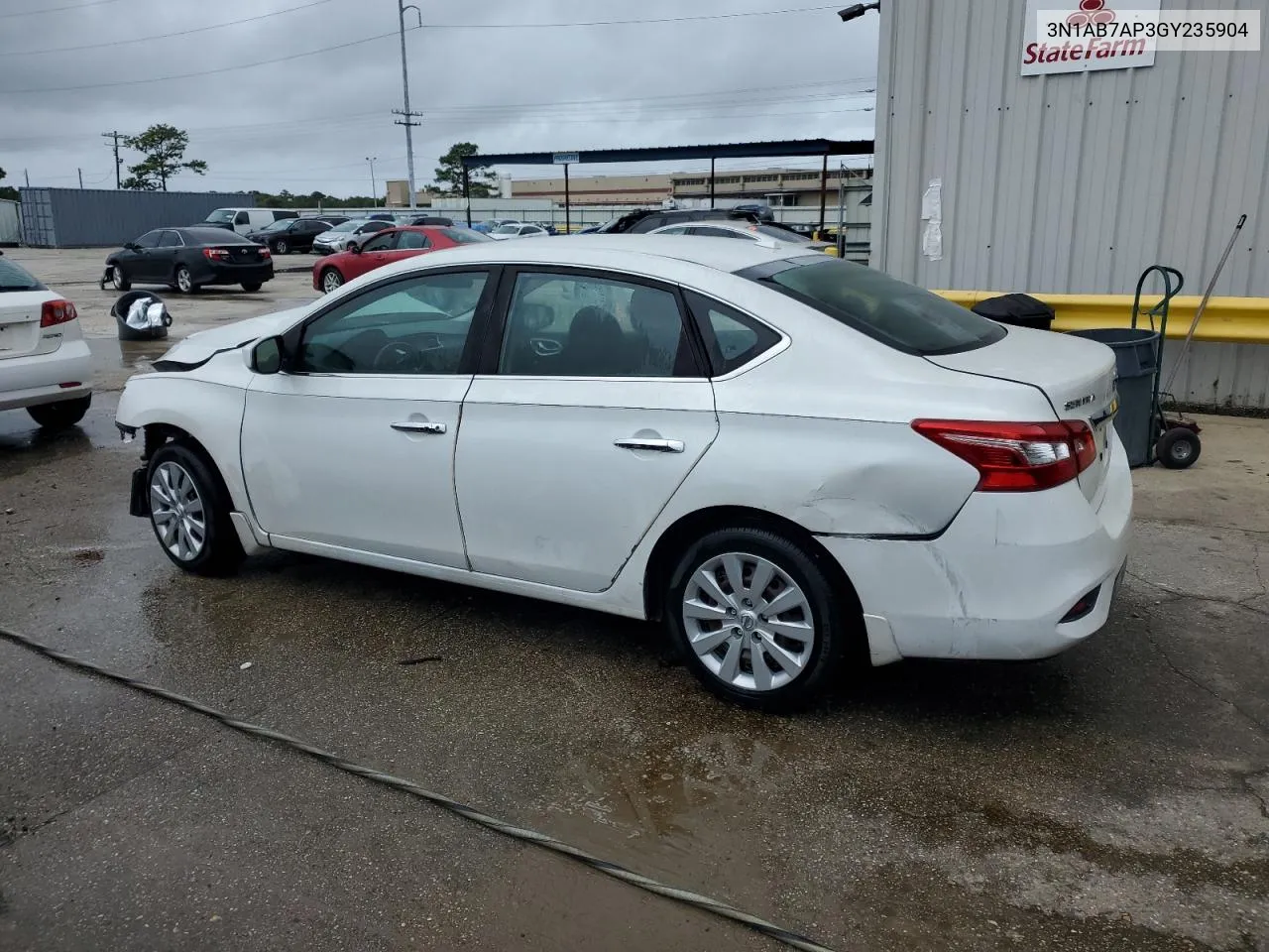 2016 Nissan Sentra S VIN: 3N1AB7AP3GY235904 Lot: 69983734