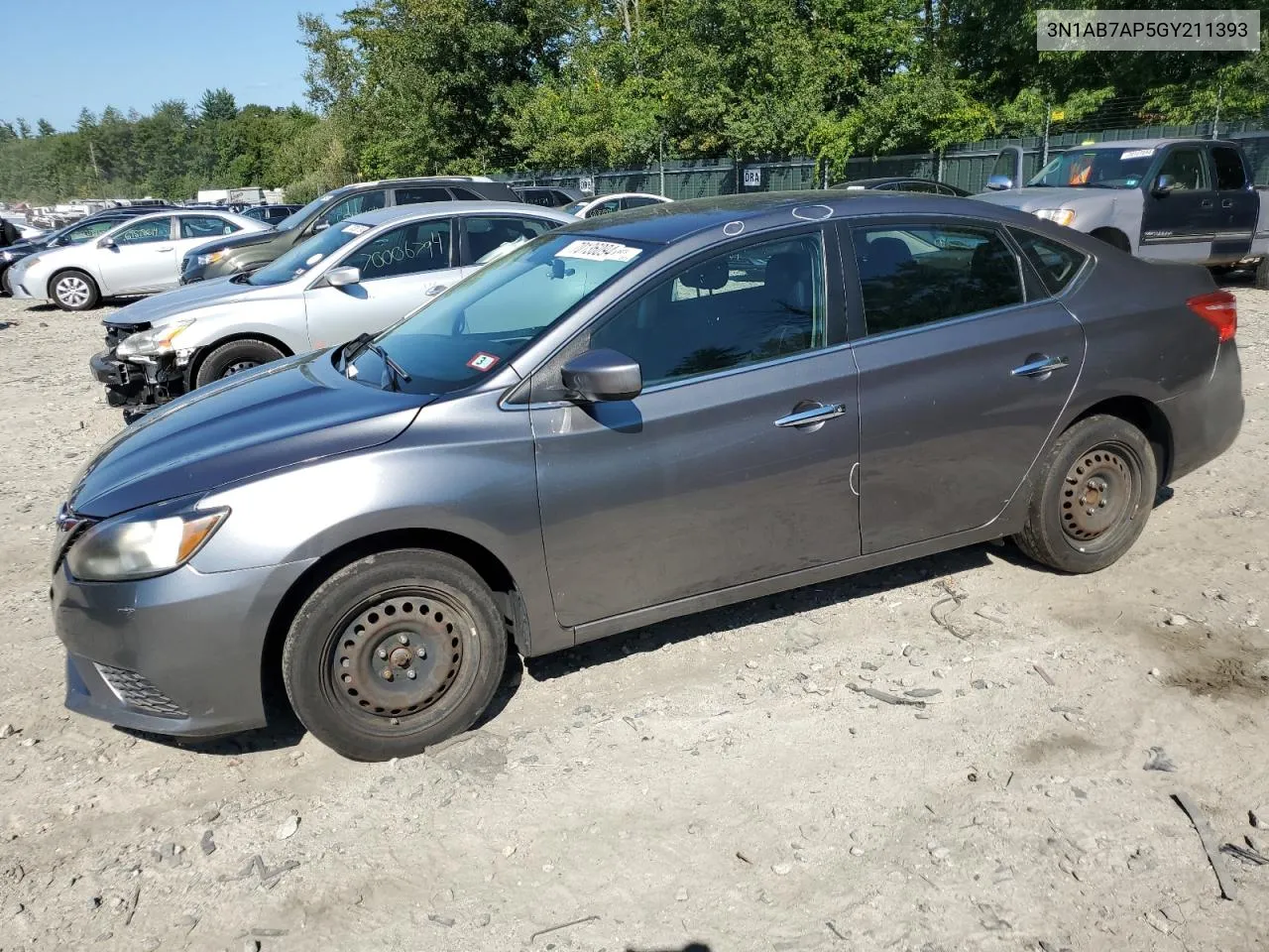 2016 Nissan Sentra S VIN: 3N1AB7AP5GY211393 Lot: 70136094