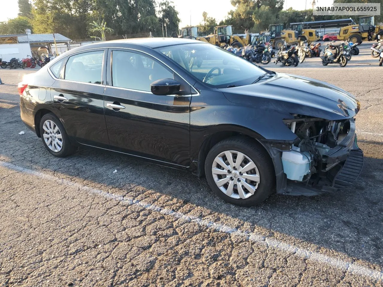 2016 Nissan Sentra S VIN: 3N1AB7AP0GL655925 Lot: 70337464