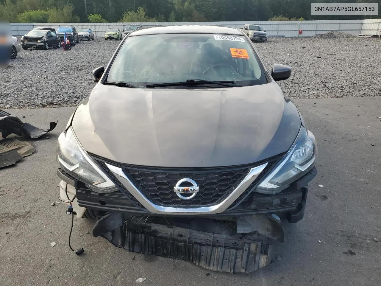 2016 Nissan Sentra S VIN: 3N1AB7AP5GL657153 Lot: 70450794