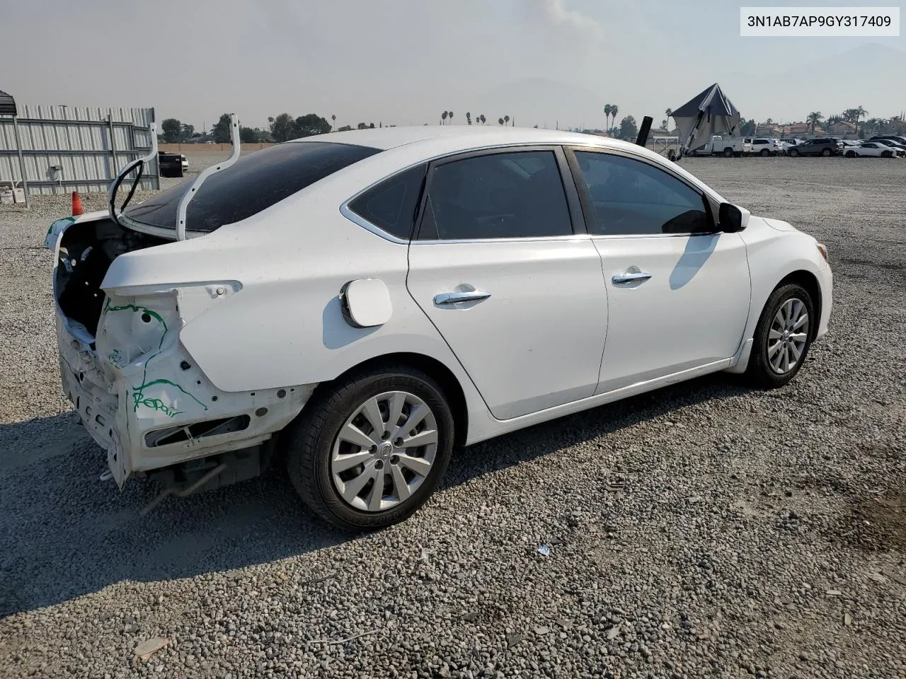 2016 Nissan Sentra S VIN: 3N1AB7AP9GY317409 Lot: 70790954