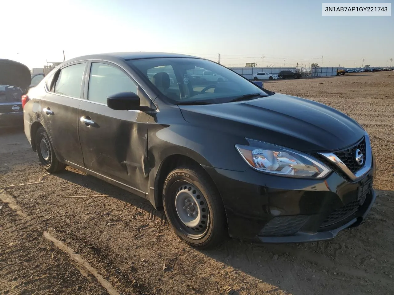 2016 Nissan Sentra S VIN: 3N1AB7AP1GY221743 Lot: 70856184