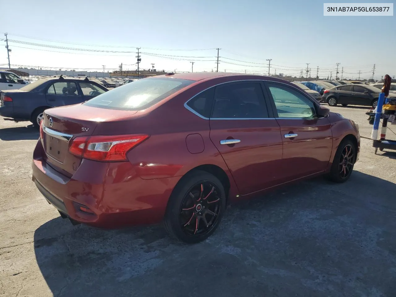 2016 Nissan Sentra S VIN: 3N1AB7AP5GL653877 Lot: 71438904