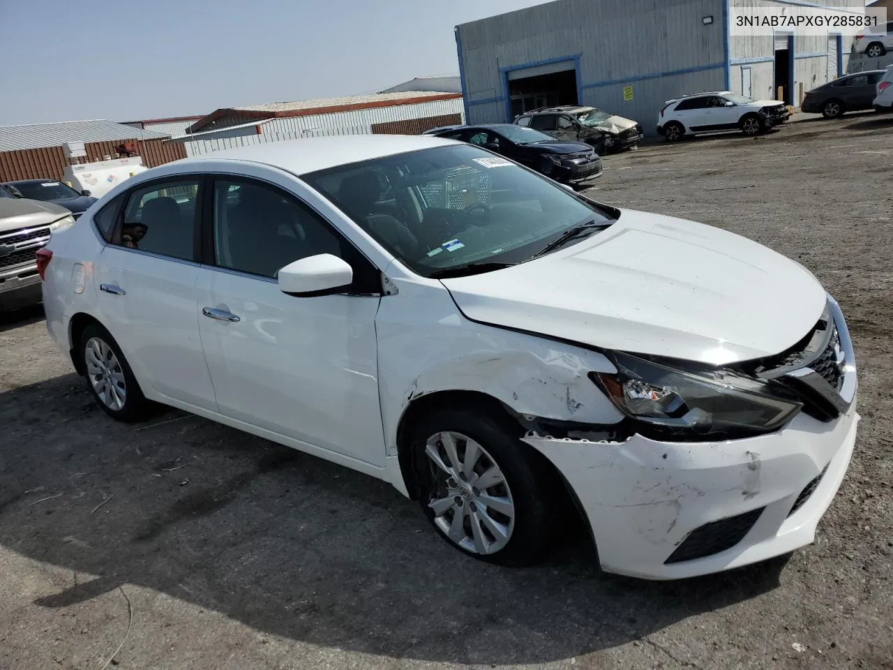 2016 Nissan Sentra S VIN: 3N1AB7APXGY285831 Lot: 71443644