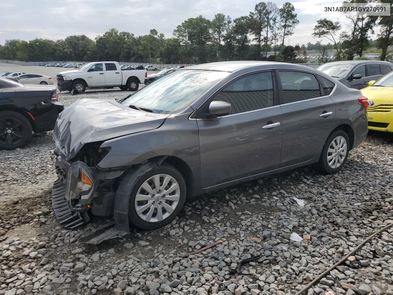 2016 Nissan Sentra S VIN: 3N1AB7AP1GY270991 Lot: 71891914