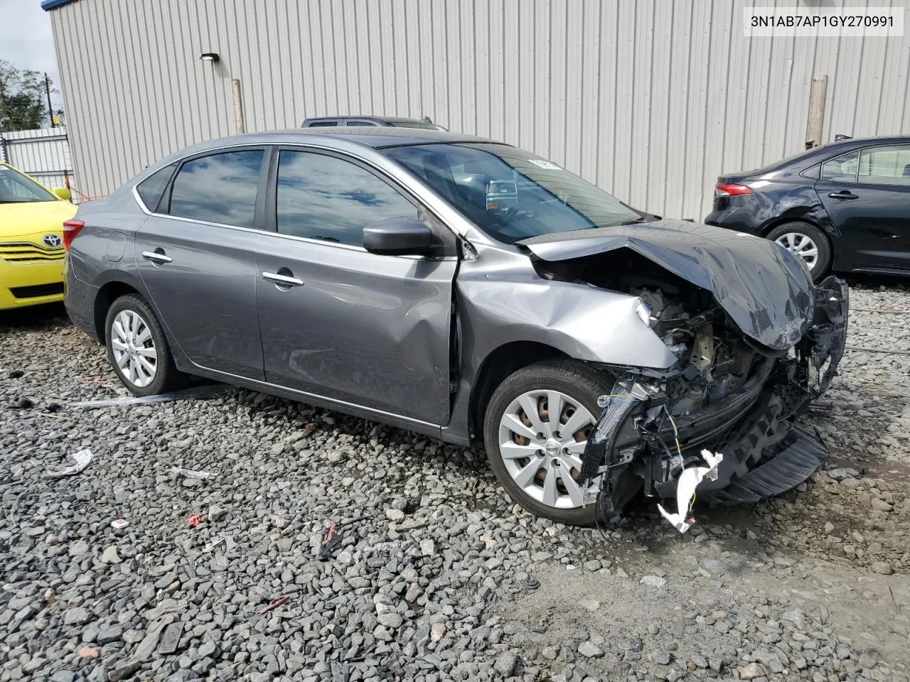 2016 Nissan Sentra S VIN: 3N1AB7AP1GY270991 Lot: 71891914