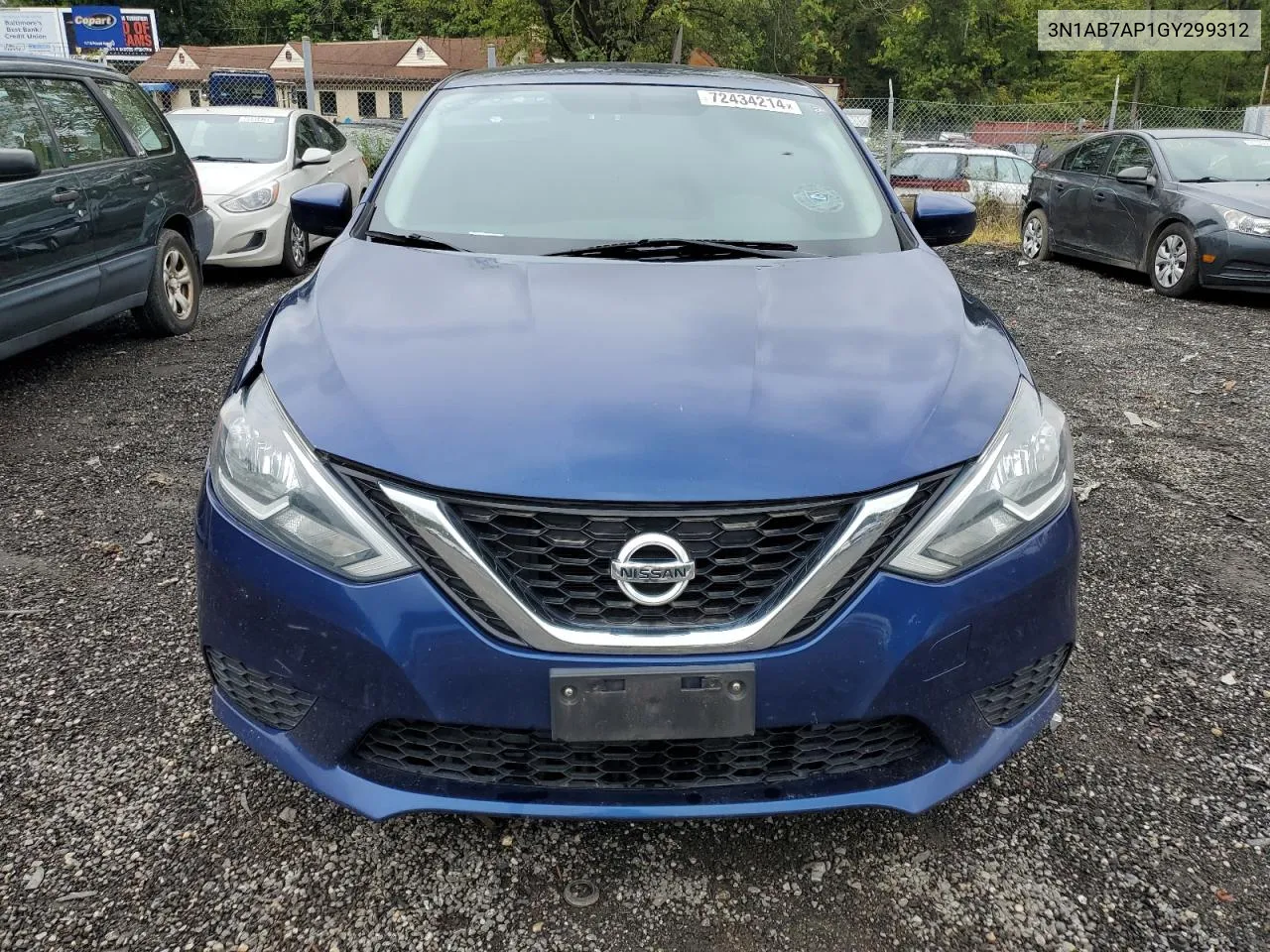 2016 Nissan Sentra S VIN: 3N1AB7AP1GY299312 Lot: 72434214