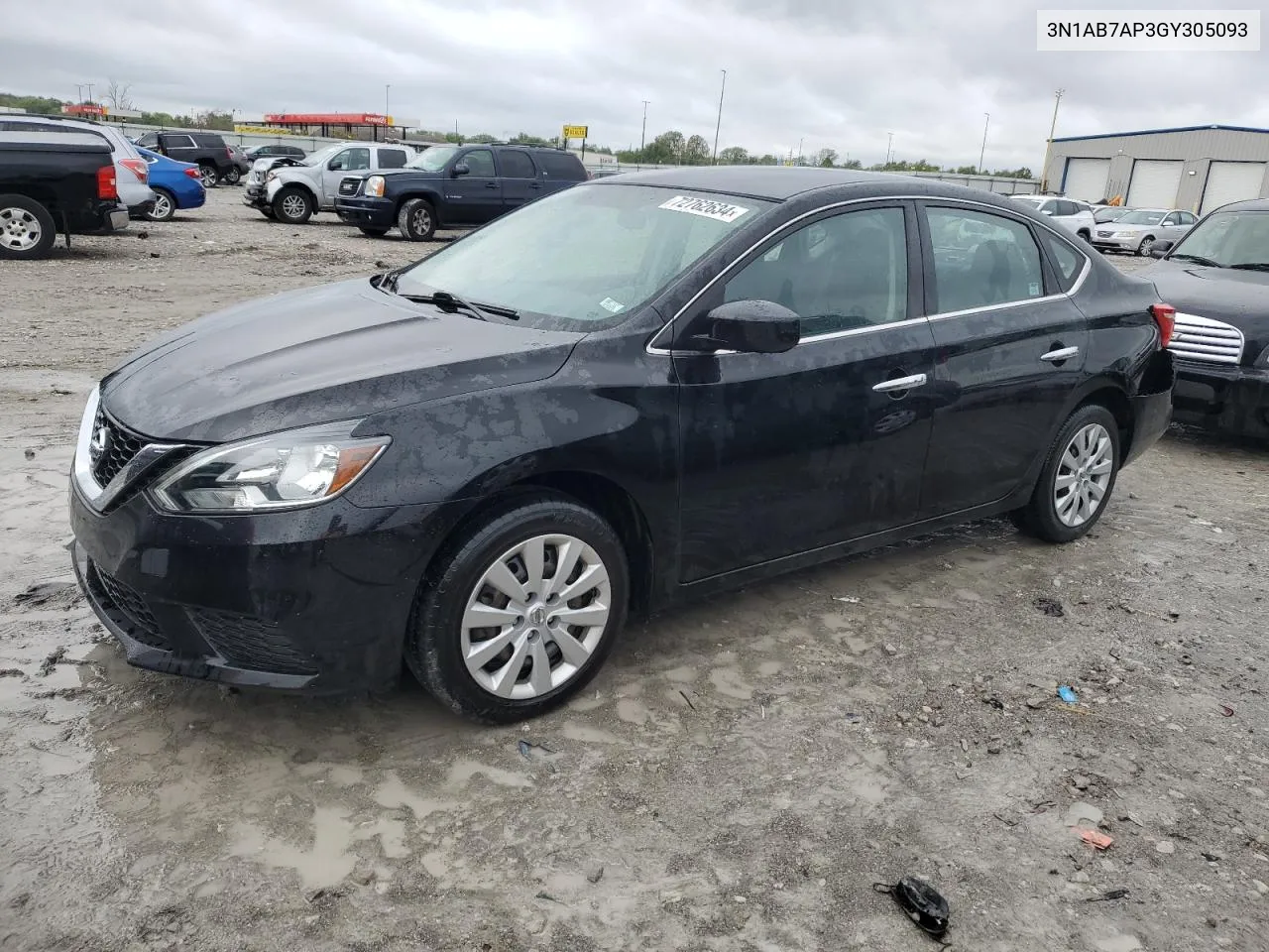 2016 Nissan Sentra S VIN: 3N1AB7AP3GY305093 Lot: 72762634