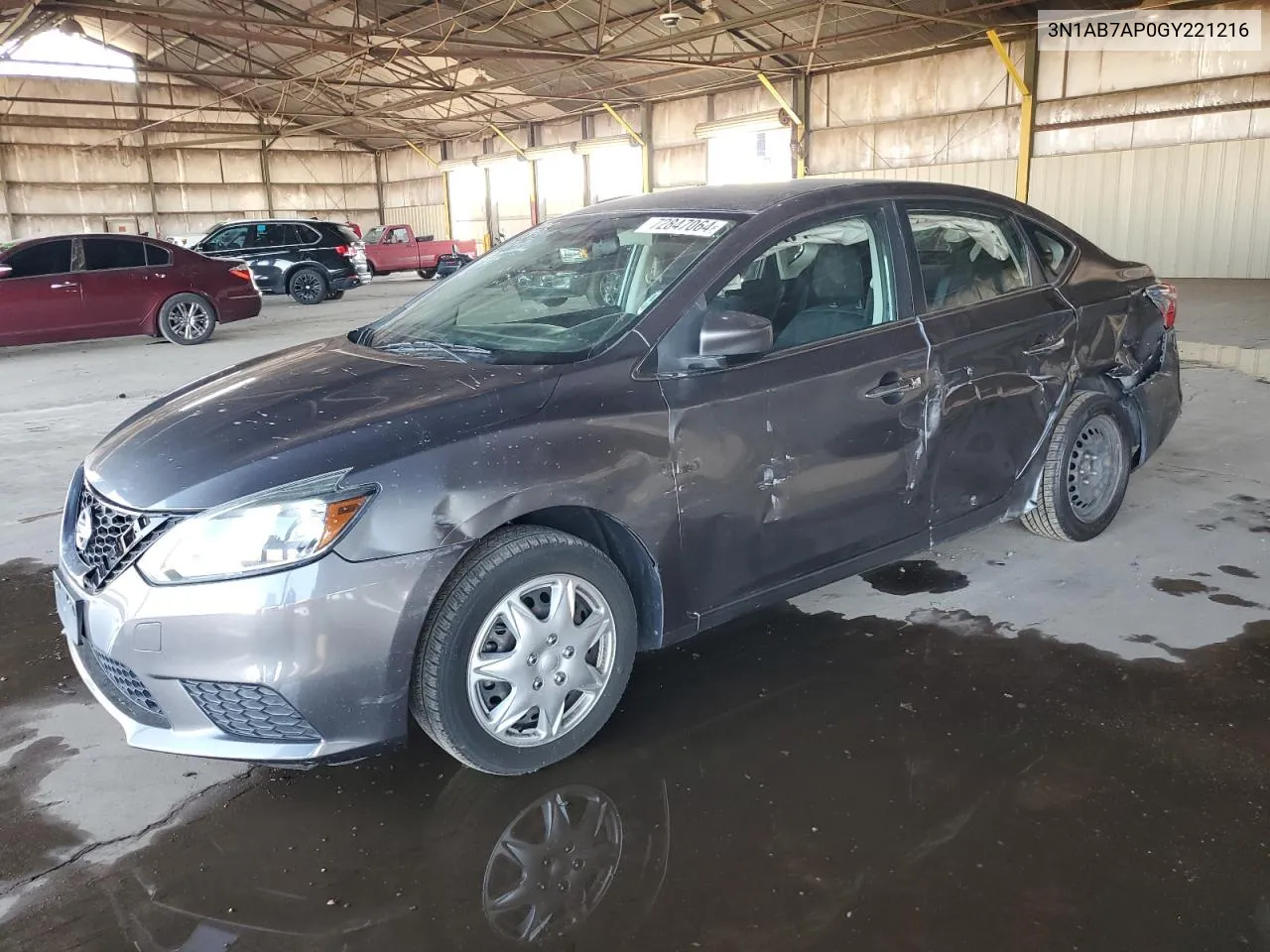 2016 Nissan Sentra S VIN: 3N1AB7AP0GY221216 Lot: 72847064