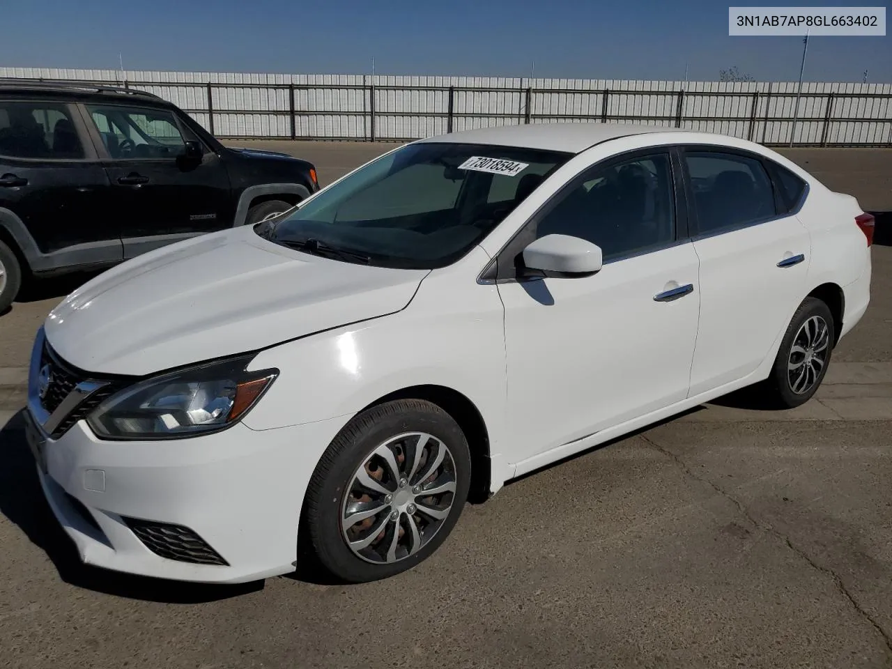 2016 Nissan Sentra S VIN: 3N1AB7AP8GL663402 Lot: 73018594