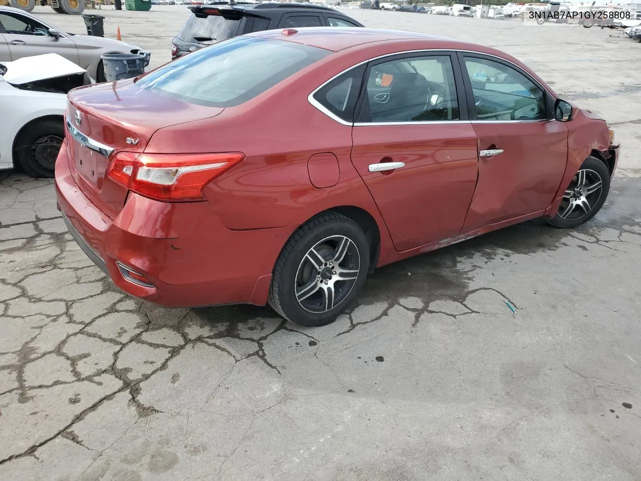 2016 Nissan Sentra S VIN: 3N1AB7AP1GY258808 Lot: 73204514