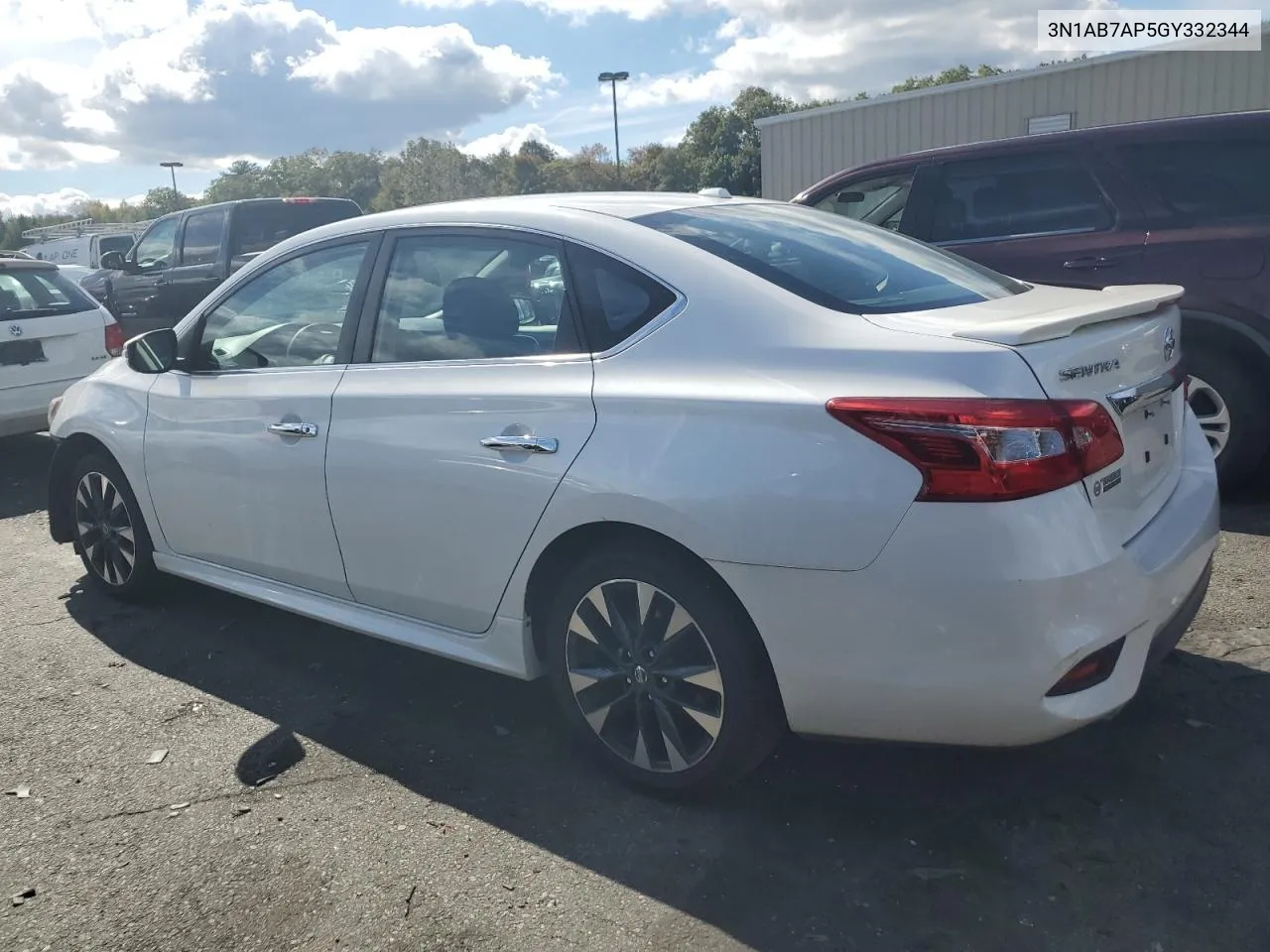 2016 Nissan Sentra S VIN: 3N1AB7AP5GY332344 Lot: 73358124