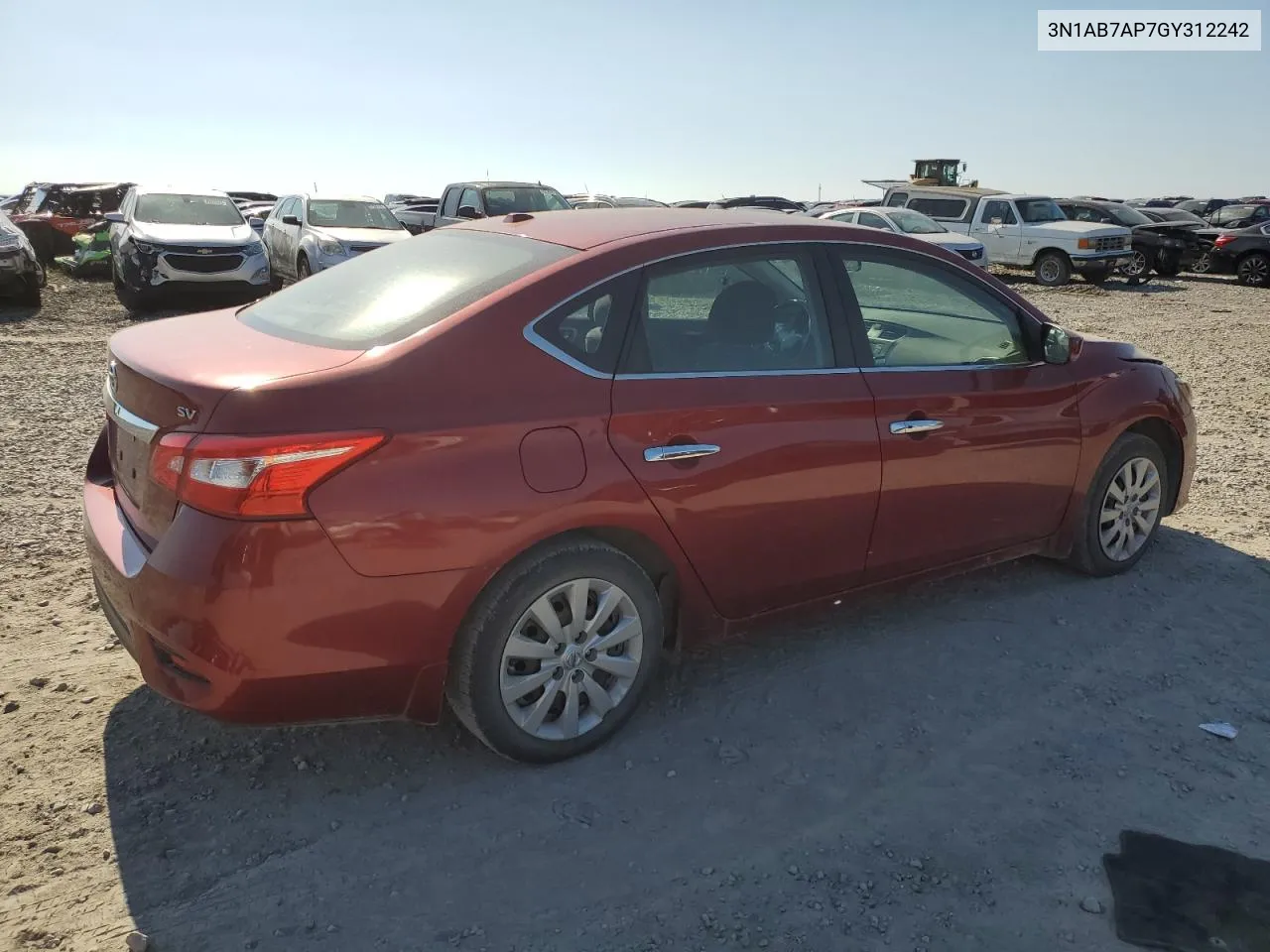 2016 Nissan Sentra S VIN: 3N1AB7AP7GY312242 Lot: 73475334