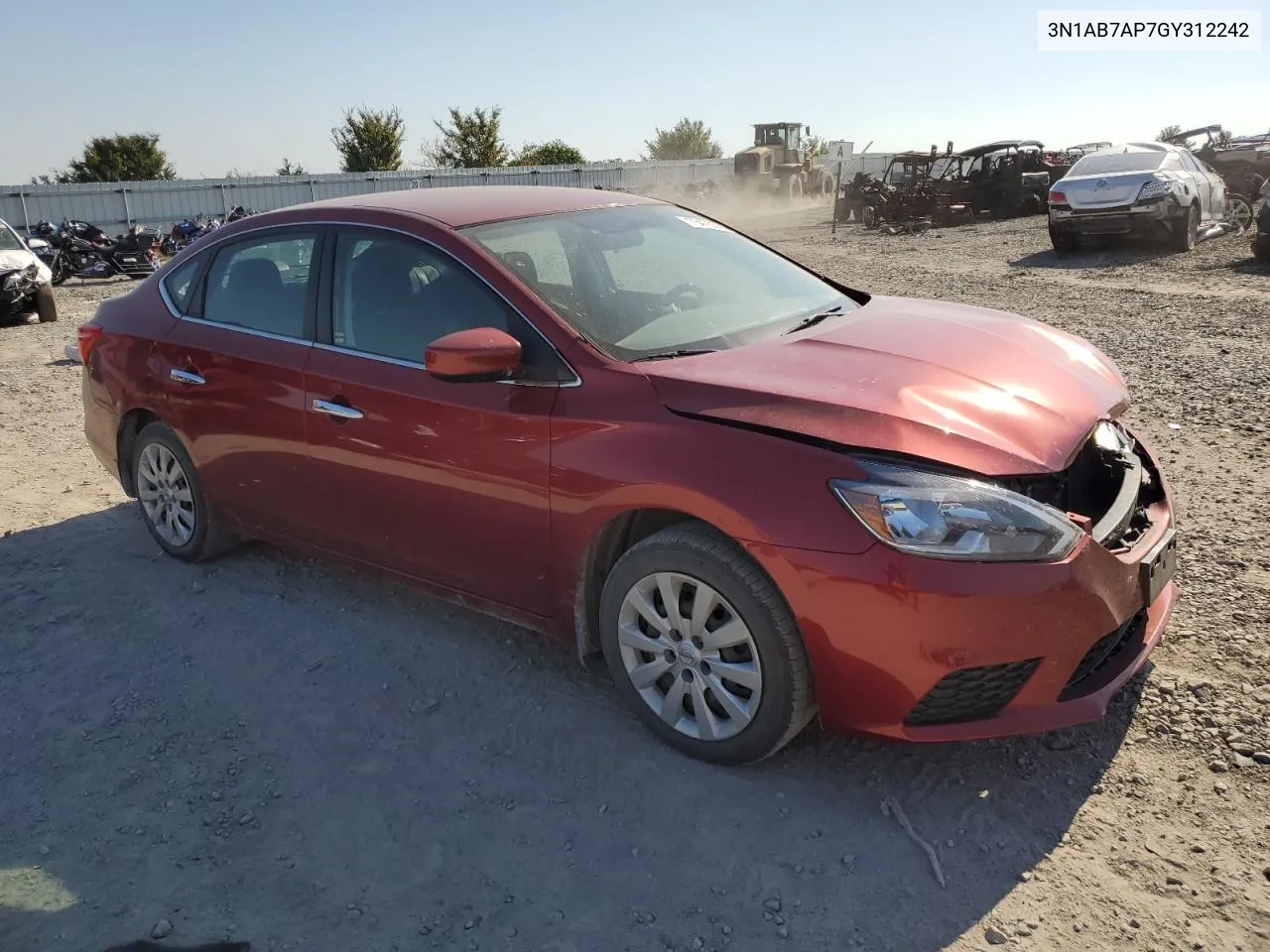 2016 Nissan Sentra S VIN: 3N1AB7AP7GY312242 Lot: 73475334