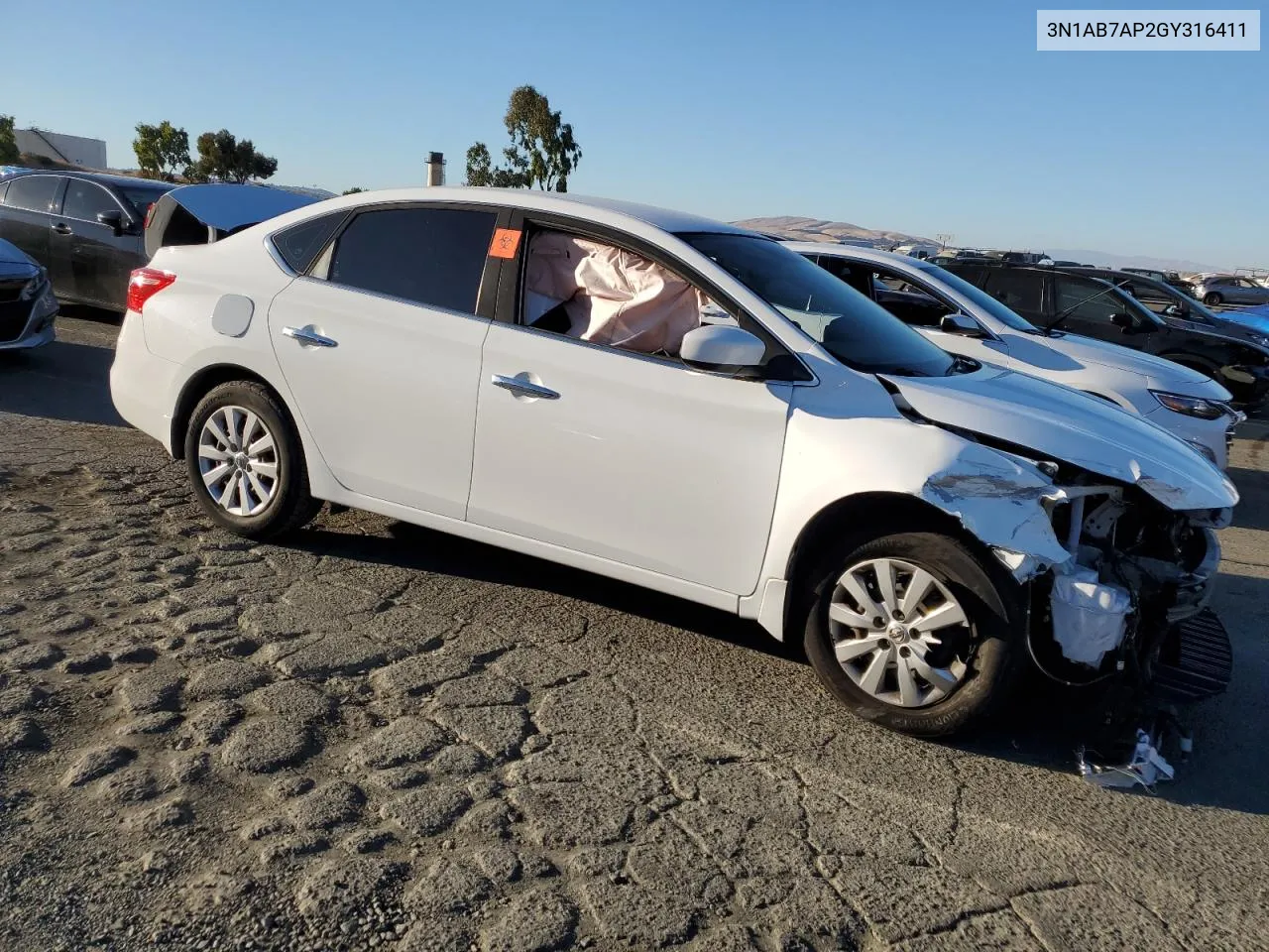 3N1AB7AP2GY316411 2016 Nissan Sentra S