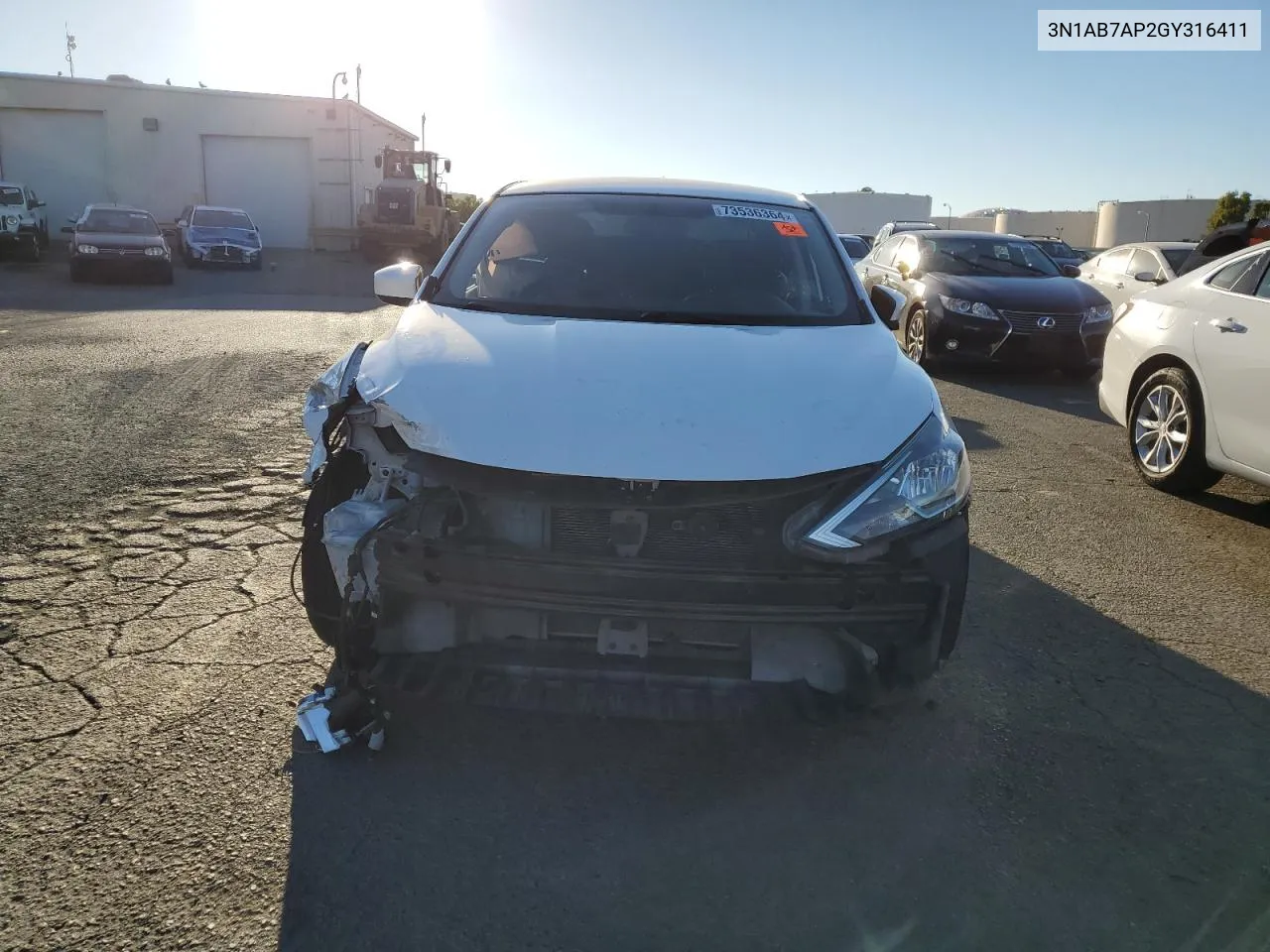 2016 Nissan Sentra S VIN: 3N1AB7AP2GY316411 Lot: 73536364