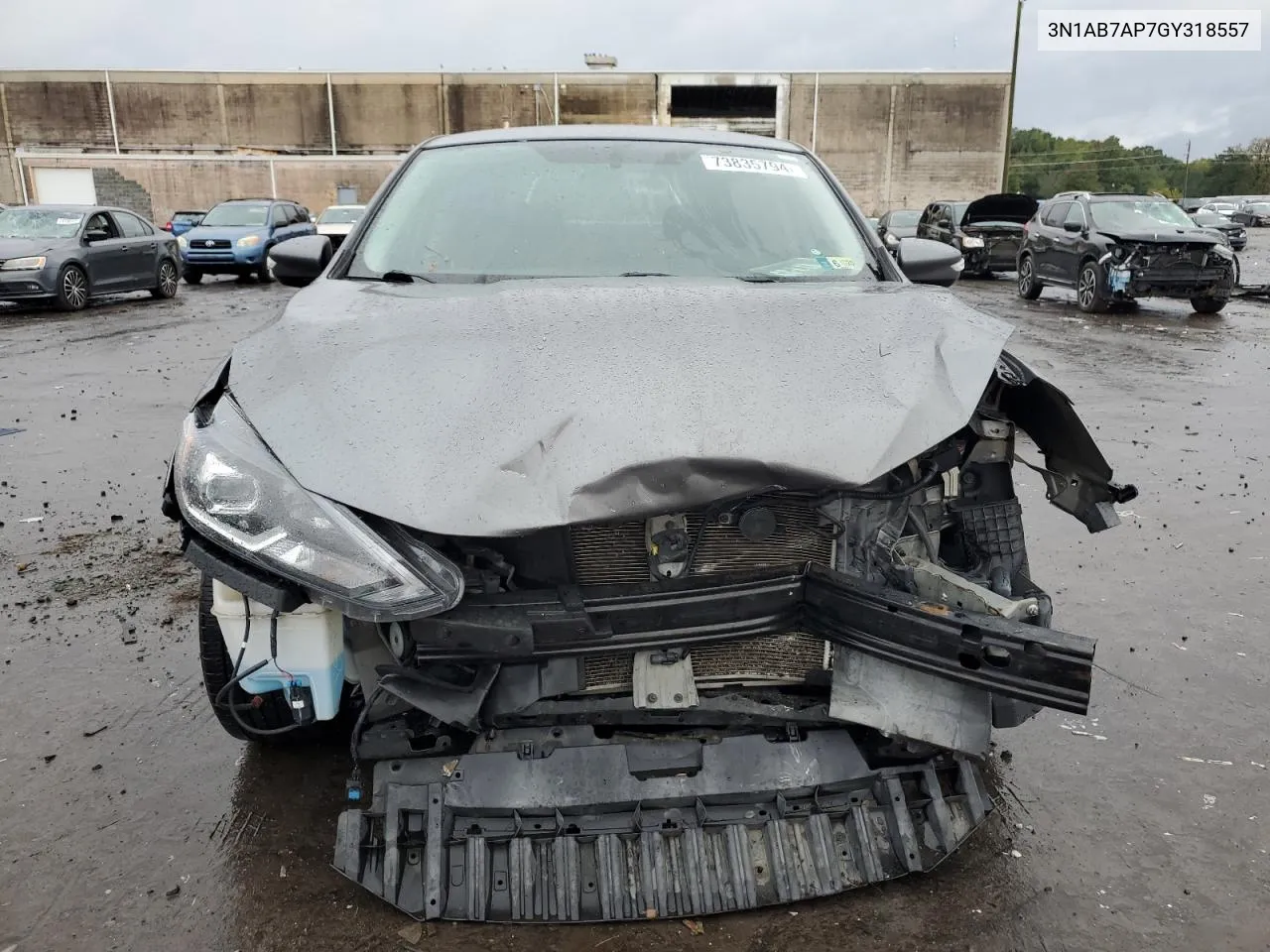 2016 Nissan Sentra S VIN: 3N1AB7AP7GY318557 Lot: 73835794