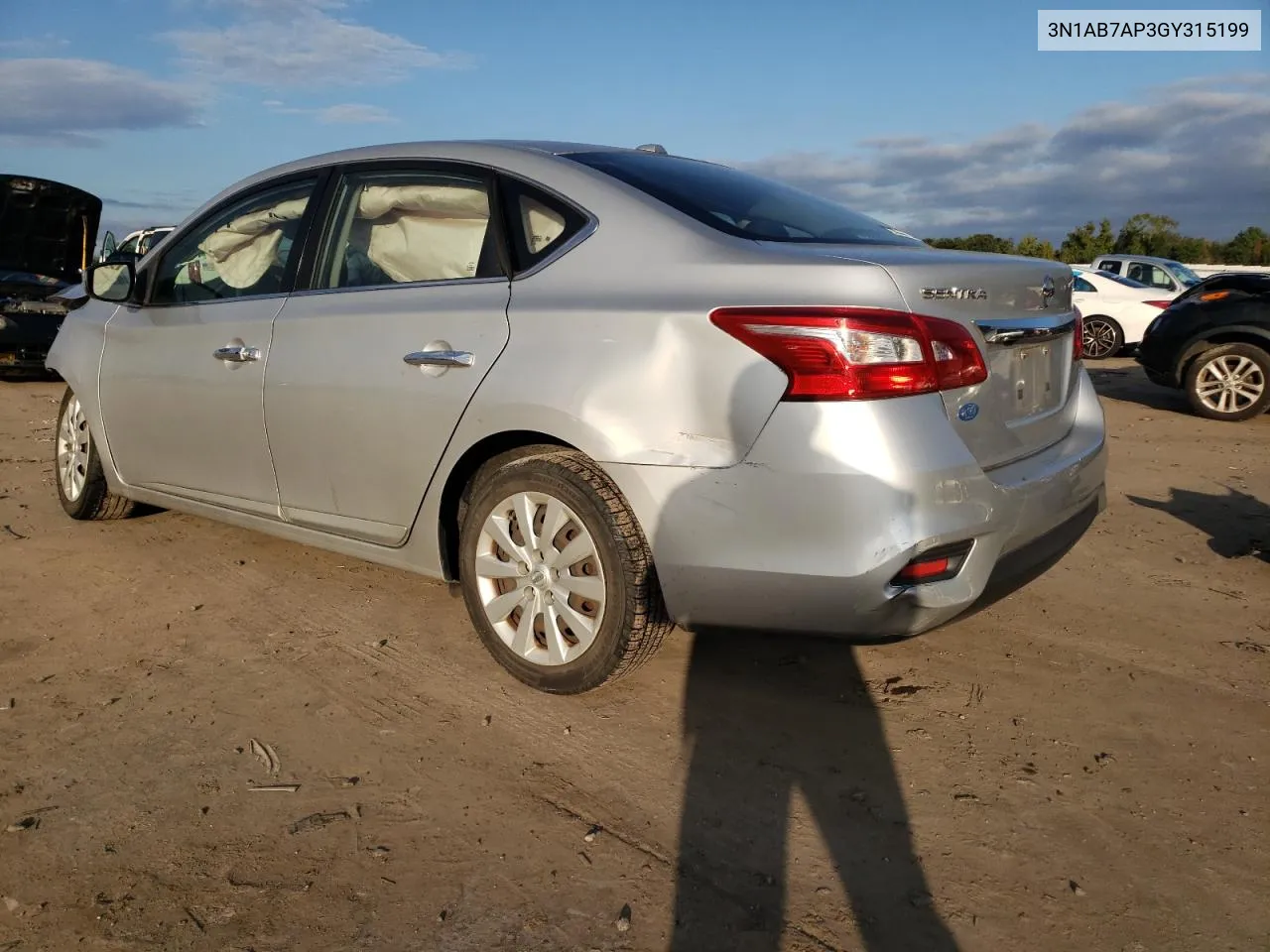 2016 Nissan Sentra S VIN: 3N1AB7AP3GY315199 Lot: 74158504