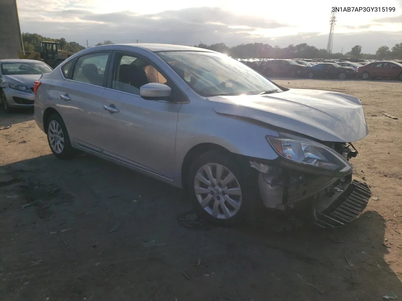 2016 Nissan Sentra S VIN: 3N1AB7AP3GY315199 Lot: 74158504