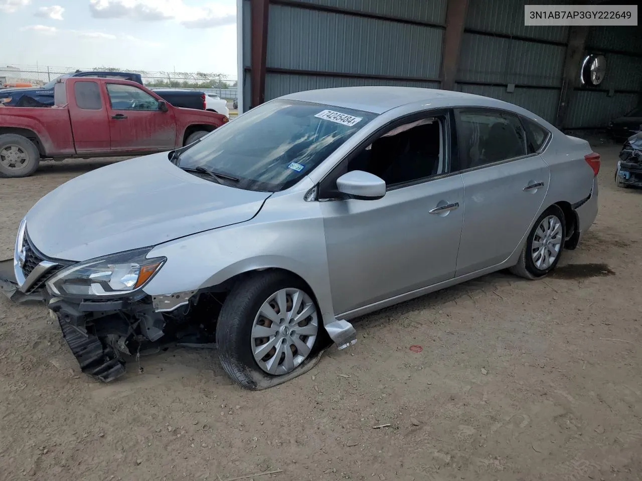 2016 Nissan Sentra S VIN: 3N1AB7AP3GY222649 Lot: 74245484