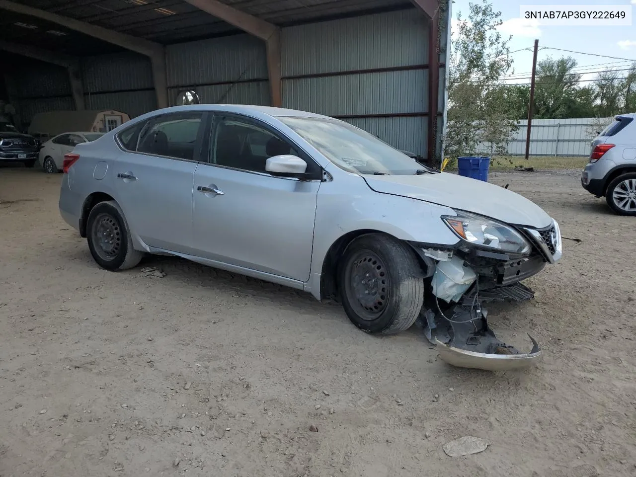 2016 Nissan Sentra S VIN: 3N1AB7AP3GY222649 Lot: 74245484