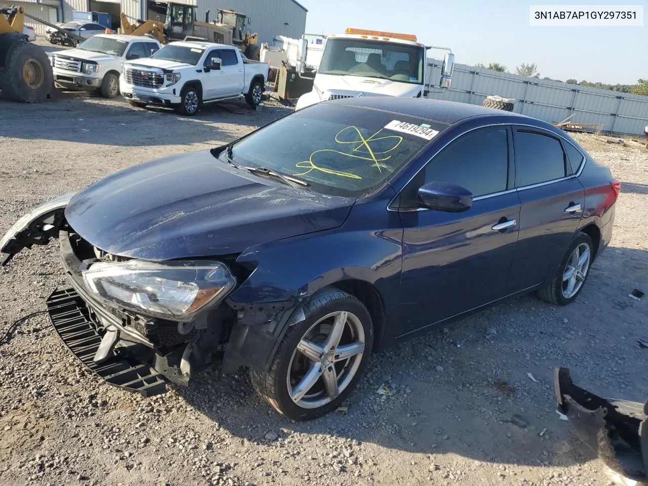 2016 Nissan Sentra S VIN: 3N1AB7AP1GY297351 Lot: 74619294